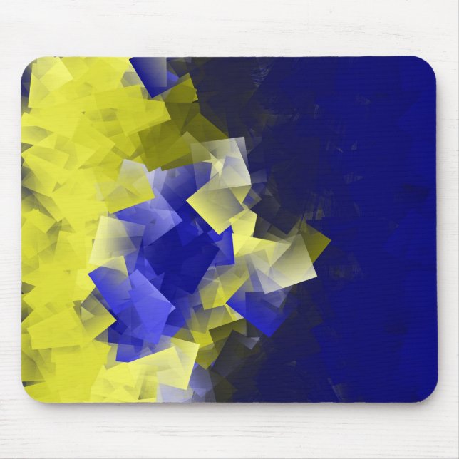 Blau und Gelb Mousepad (Vorne)
