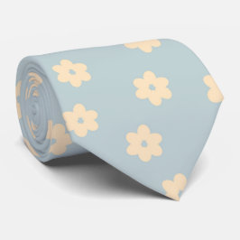 Blau und Gelb Paisy Blume Muster Krawatte