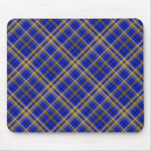 Blau und gelb Tartan kariert. Mousepad