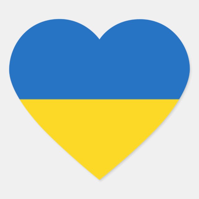 Blau und Gelb Ukraine Herz-Aufkleber (Vorderseite)