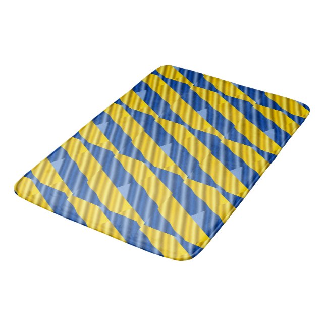 Blau und Gelb Ukraine Inspiration Frieden kein Kri Badematte (Schrägansicht)