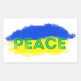 Blau und Gelb Ukraine Inspiration Frieden kein Kri Rechteckiger Aufkleber