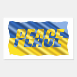 Blau und Gelb Ukraine Inspiration Frieden kein Kri Rechteckiger Aufkleber