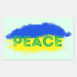 Blau und Gelb Ukraine Inspiration Frieden kein Kri Rechteckiger Aufkleber