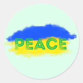 Blau und Gelb Ukraine Inspiration Frieden kein Kri Runder Aufkleber