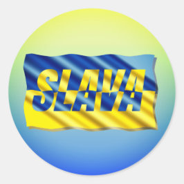 Blau und Gelb Ukraine Inspiration Frieden kein Kri Runder Aufkleber