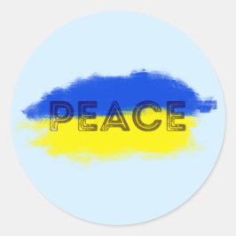 Blau und Gelb Ukraine Inspiration Frieden kein Kri Runder Aufkleber