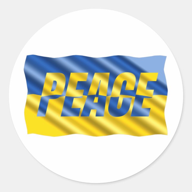 Blau und Gelb Ukraine Inspiration Frieden kein Kri Runder Aufkleber (Vorderseite)