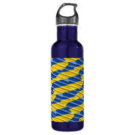 Blau und Gelb Ukraine Inspiriert Frieden gegen den Edelstahlflasche