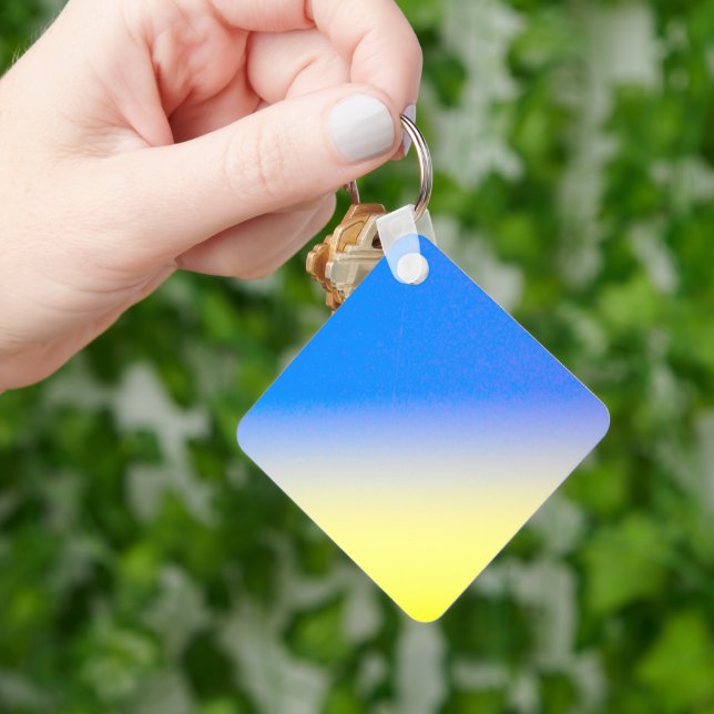 Blau und Gelb Ukraine Inspiriert Frieden gegen den Schlüsselanhänger (Hand)