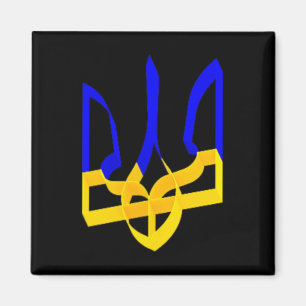 Blau Und Gelb Ukraine Wappen Gerfalke Tri Magnet