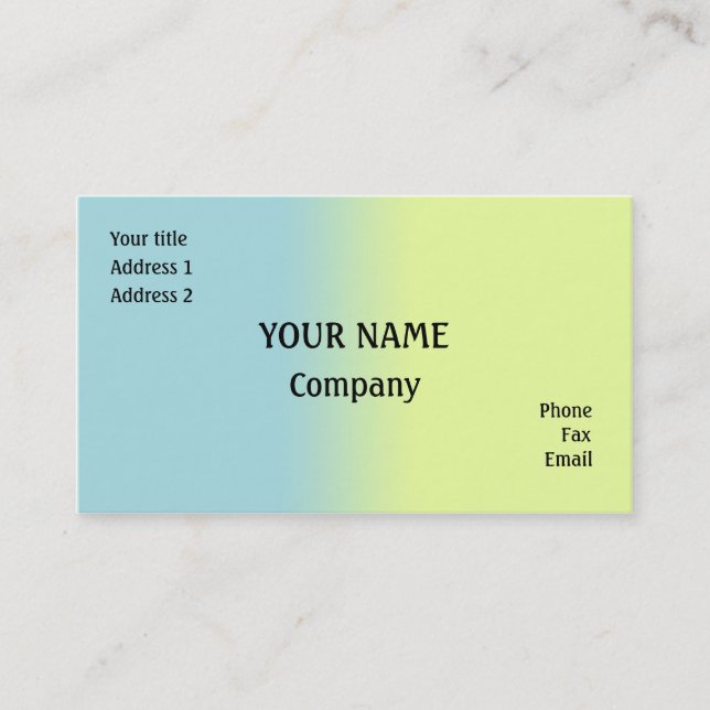 Blau und Gelb Visitenkarte (Vorderseite)
