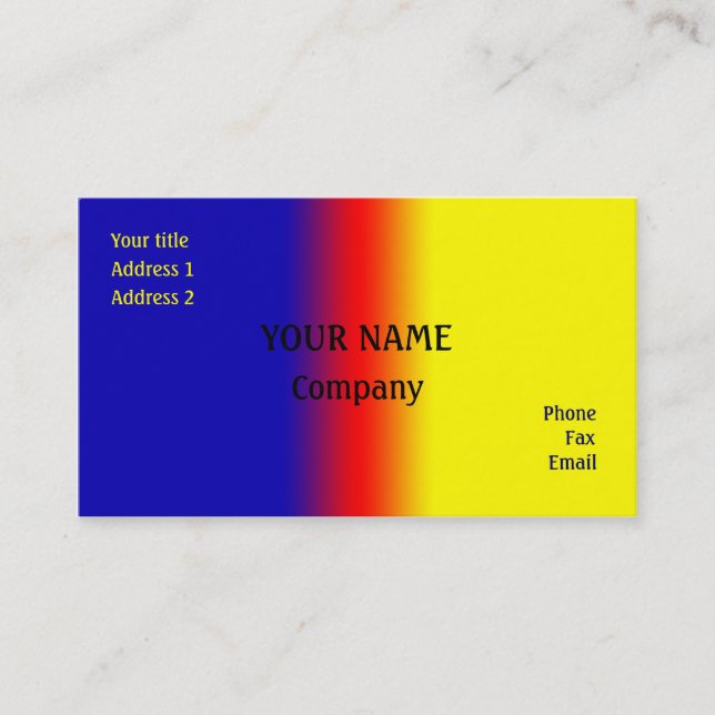 Blau und Gelb Visitenkarte (Vorderseite)