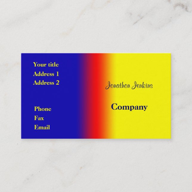 Blau und Gelb Visitenkarte (Vorderseite)
