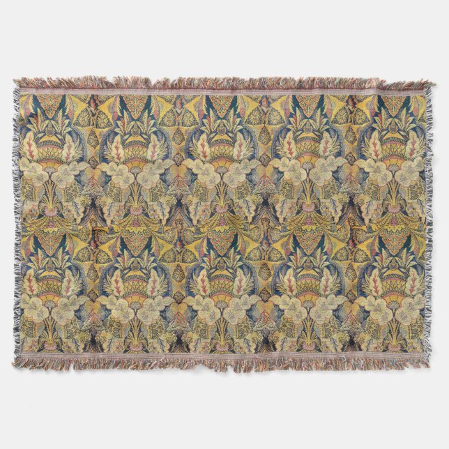 Blau und Gold Antiqued Decke (Vorderseite)