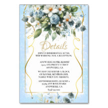 Blau und Gold Elegante Blumen Rustikale Details