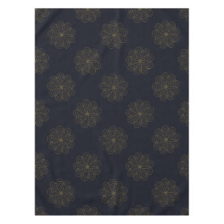 Blau und Gold Elegantes Blumenmuster Tischdecke