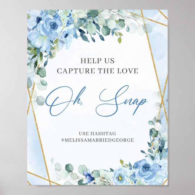 Blau und Gold Helfen Sie uns, Liebe-oh-Schnappschu Poster (Vorne)