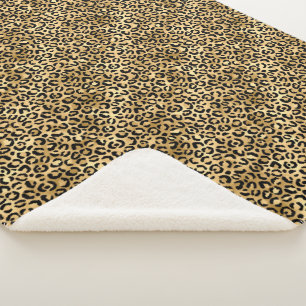 Blau und Gold Leopard Serie Design 2 Sherpadecke