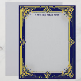 Blau und Gold mit blauem Zentrum Schreibwarenpapie Briefbogen