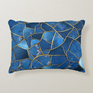 BLAU- UND GOLD-MOSAIC-CHIP-MUSTER DEKOKISSEN