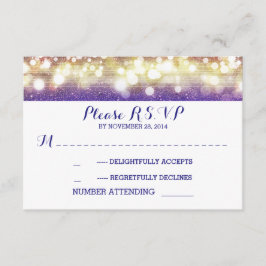 Blau und Gold reihen Licht-Glitter-Hochzeit UAWG RSVP Karte