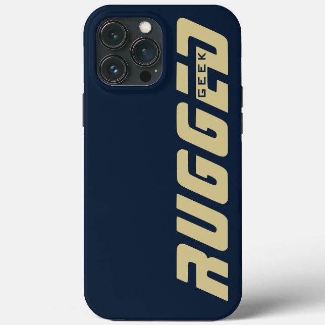 blau und gold RUGGED GEEK Case-Mate iPhone Hülle (Rückseite)