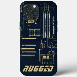 blau und gold RUGGED GEEK Hauptplatine Tech Case-Mate iPhone Hülle