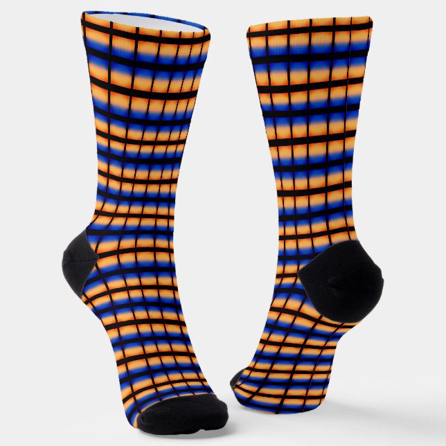 Blau und Gold Socken (Gewinkelt)