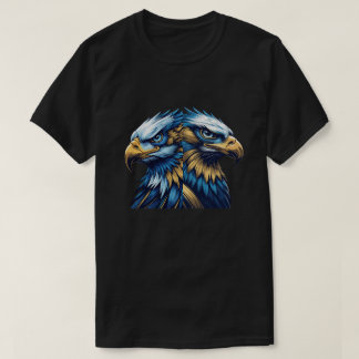 Blau- und Goldadlerkopf – Premium-Moderne Vektorgr T-Shirt