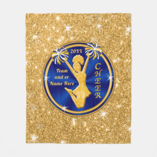 Blau-und Goldältere Beifall-Geschenke, Ihr TEXT, Fleecedecke