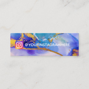 Blau-und GoldAquarell-Sozialmedien Instagram Mini Visitenkarte