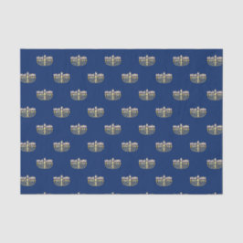 Blau und Golden Hanukkah Menorah Seidenpapier