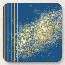 Blau und Goldfolie Hartkunststofffolie Untersetzer