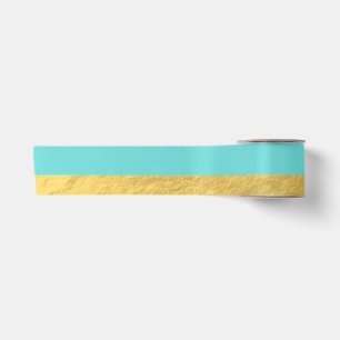 Blau-und Goldfolien-Streifen gedruckt Satinband