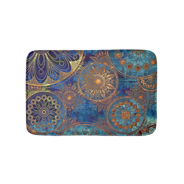 Blau-und Goldhimmlische Badematte (Vorderseite)
