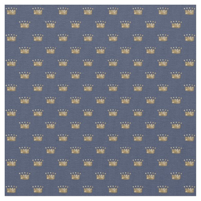 Blau-und Goldkrone Stoff (Nahaufnahme)