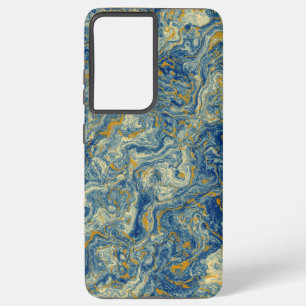 Blau- und Goldmarmor Samsung Galaxy Hülle