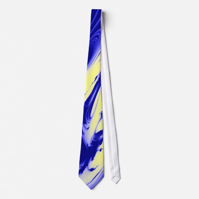 Blau-und Goldmarmordesigner-Hals-Krawatte Krawatte (Vorderseite)