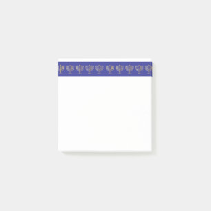 Blau und GoldMenorah Grenze Post-it Klebezettel
