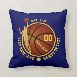 Blau-und Goldpersonalisiertes Basketball-Kissen Kissen