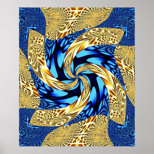 Blau-und Goldstrudel-Plakat Poster