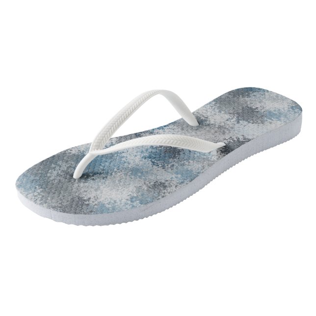 Blau und Grau abstrakt Flip Flops (Schrägansicht)