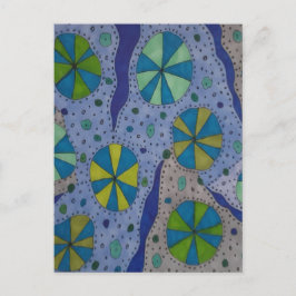 Blau und Grau Abstrakt Postkarte