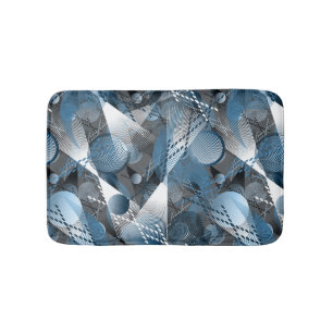 Blau und Grau. Abstraktion. Badematte