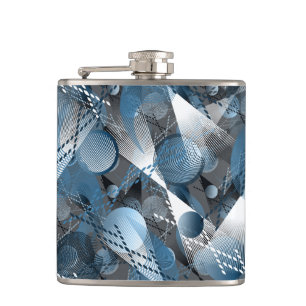 Blau und Grau. Abstraktion. Flachmann