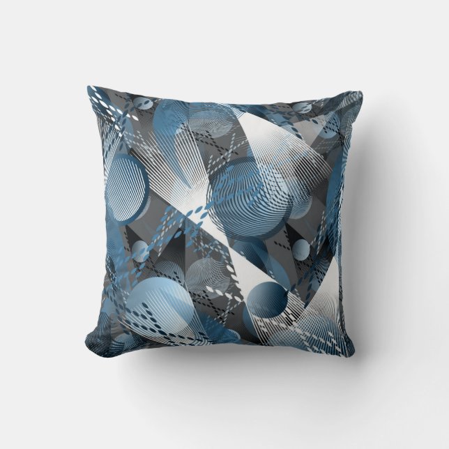Blau und Grau. Abstraktion. Kissen (Vorderseite)