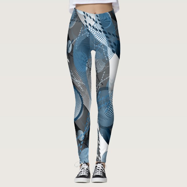 Blau und Grau. Abstraktion. Leggings (Vorderseite)