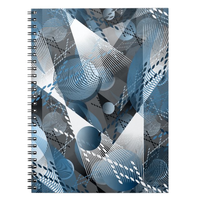 Blau und Grau. Abstraktion. Notizblock (Vorderseite)