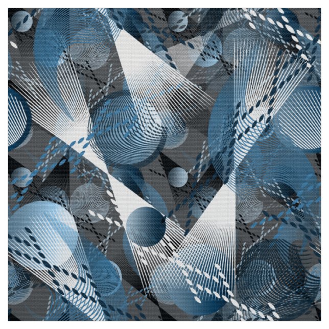 Blau und Grau. Abstraktion. Stoff (Muster)